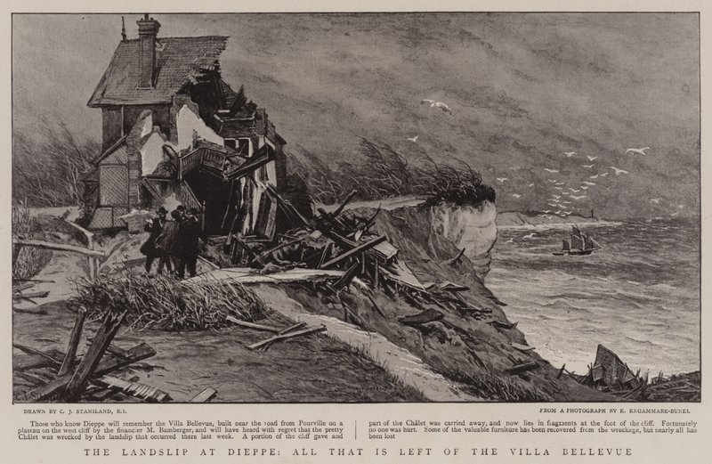 Het Landship in Dieppe, alles wat over is van de Villa Bellevue door Charles J. Staniland