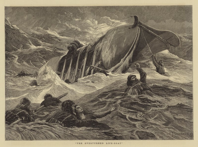 De omgeslagen reddingsboot door Charles J. Staniland