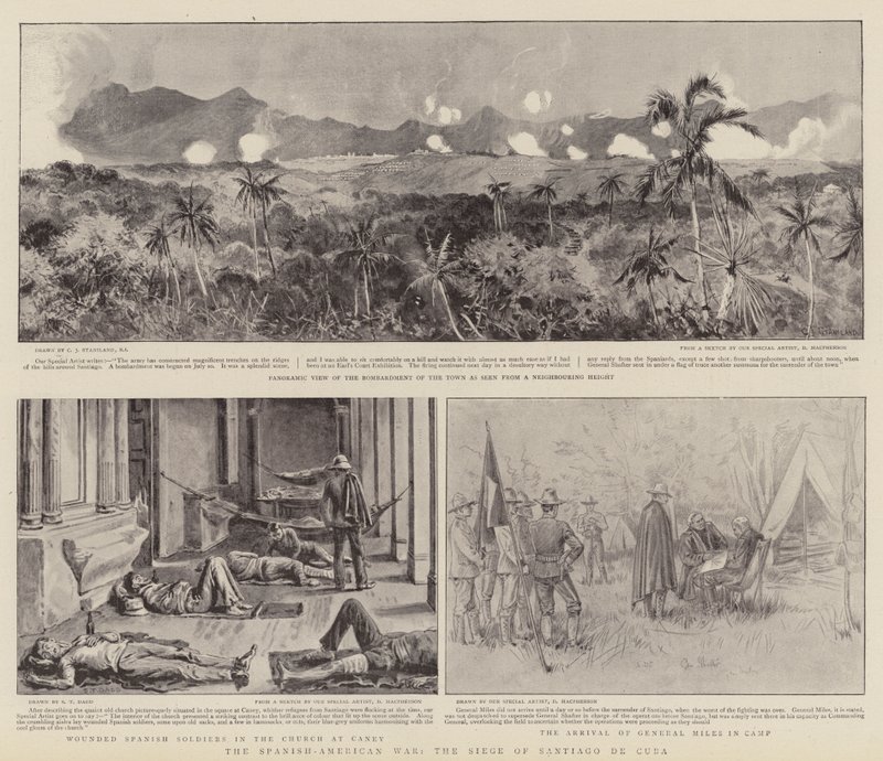 De Spaans-Amerikaanse oorlog, het beleg van Santiago de Cuba door Charles J. Staniland