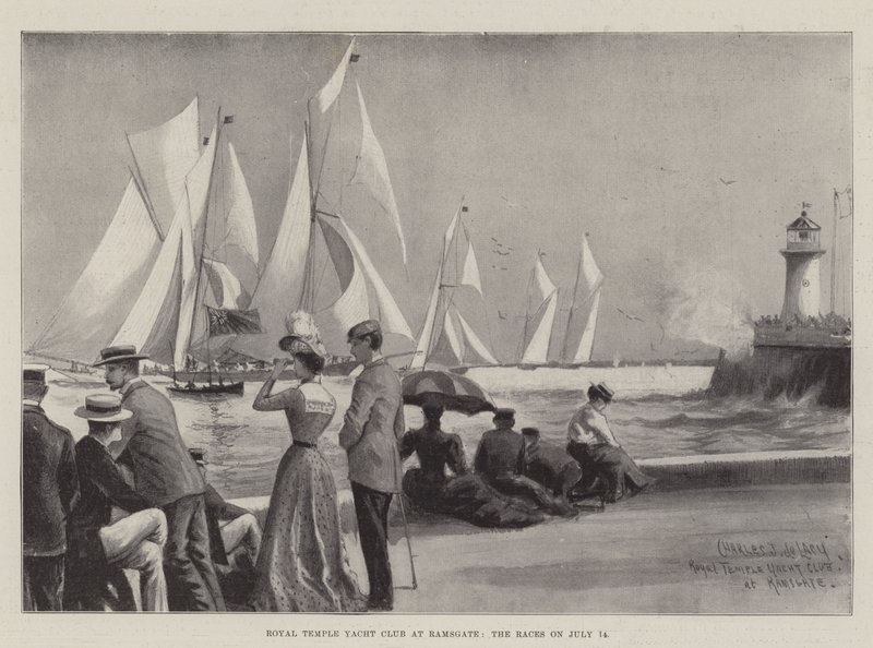 Royal Temple Yacht Club in Ramsgate, de Races op 14 juli door Charles John de Lacy