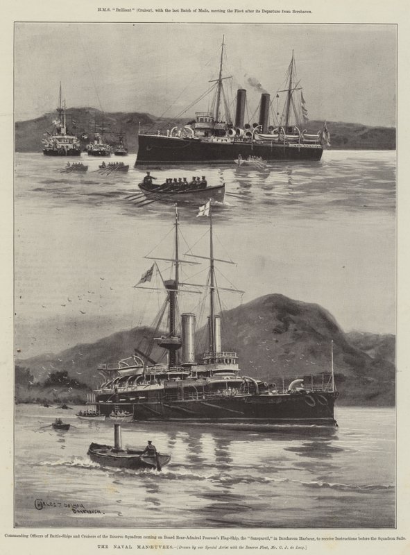 De marine-oefeningen door Charles John de Lacy