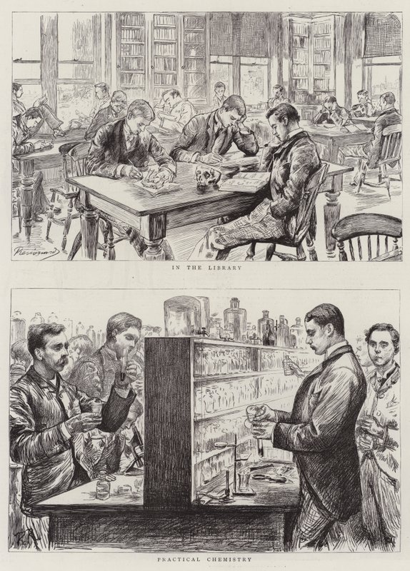 Medische studenten aan het werk door Charles Paul Renouard