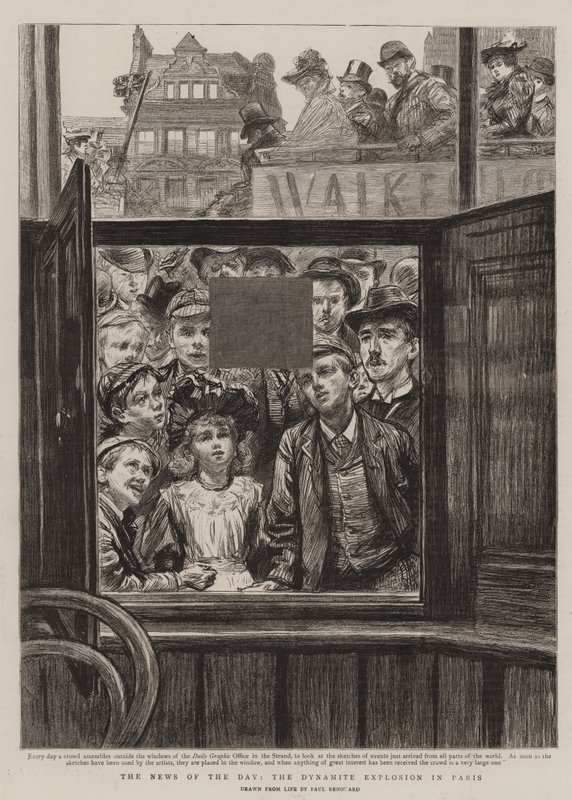 Het Nieuws van de Dag, de Dynamietexplosie in Parijs door Charles Paul Renouard