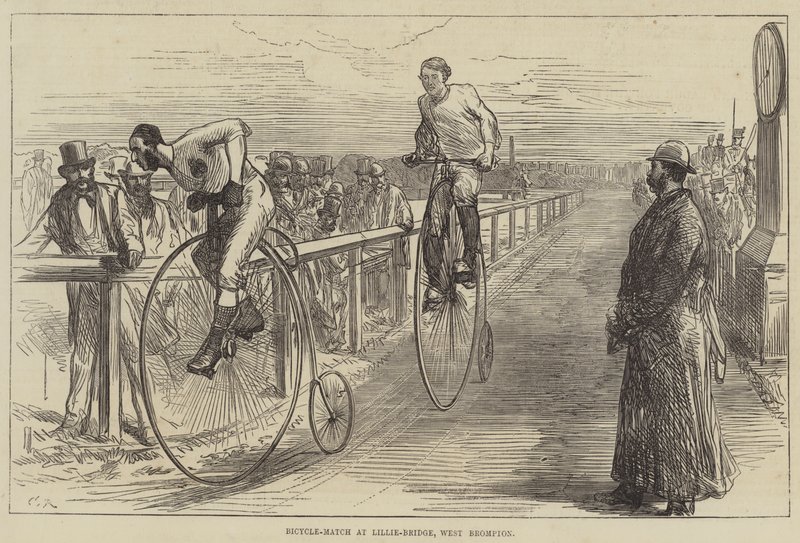 Fietswedstrijd bij Lillie-Bridge, West Brompton door Sir John Charles Robinson