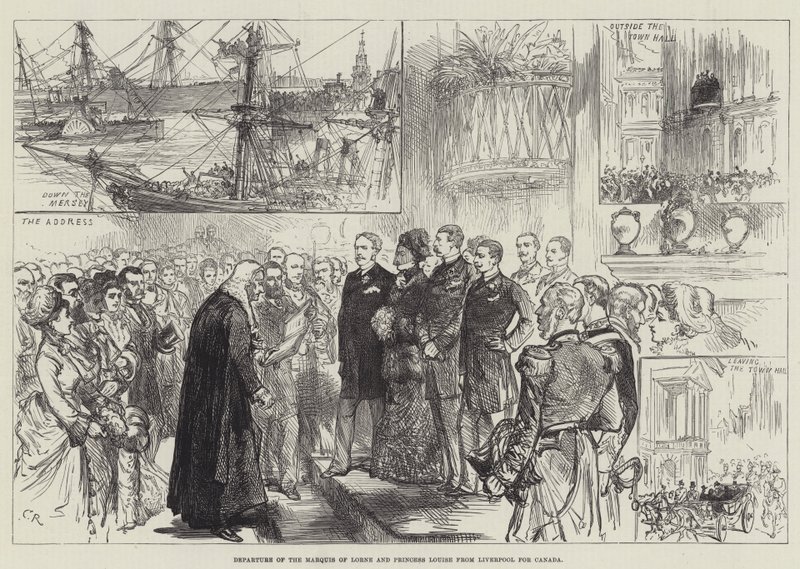 Vertrek van de Markies van Lorne en Prinses Louise uit Liverpool naar Canada door Sir John Charles Robinson