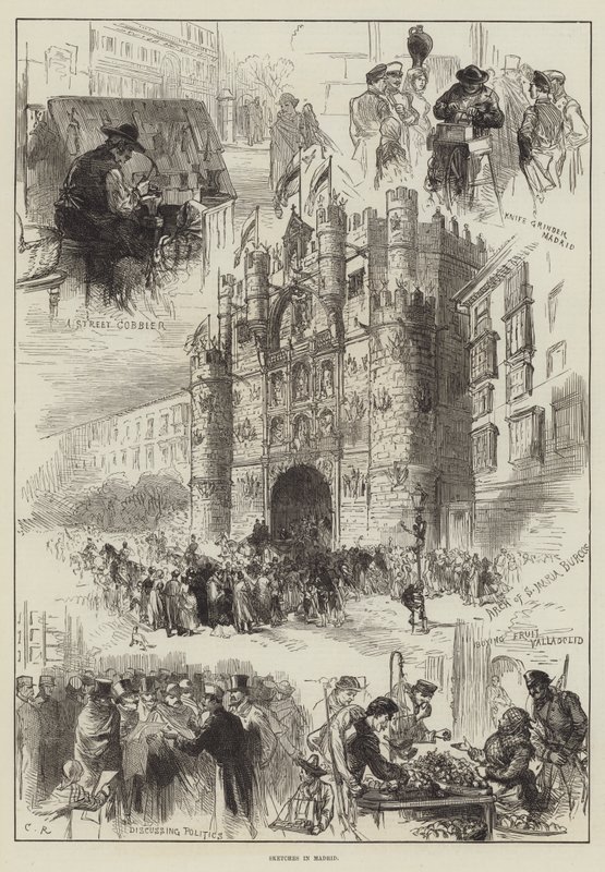 Schetsen in Madrid door Sir John Charles Robinson
