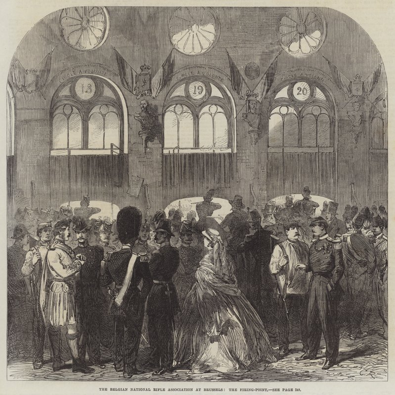 De Belgische Nationale Schietvereniging in Brussel, het schietpunt door Sir John Charles Robinson