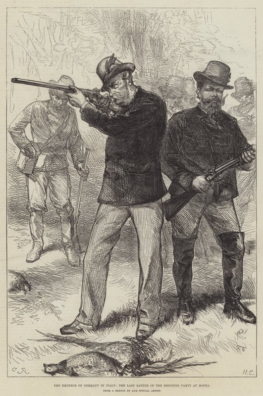 De keizer van Duitsland in Italië, de laatste jachtpartij in Monza door Sir John Charles Robinson