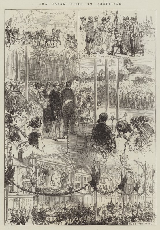 Het Koninklijk Bezoek aan Sheffield door Sir John Charles Robinson