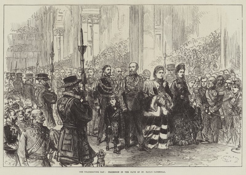 De Thanksgiving Day, processie in het schip van de St. Paul