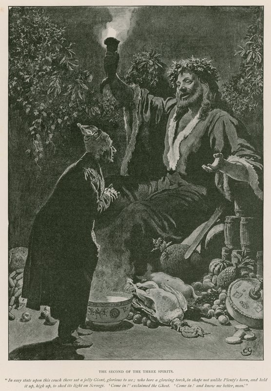 Illustratie voor A Christmas Carol van Charles Dickens door Charles (after) Green