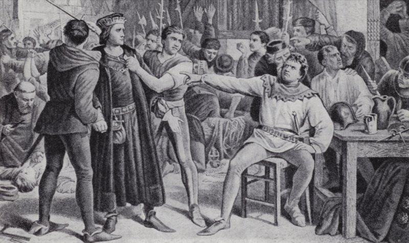 Lord Saye en Sele, op het punt onthoofd te worden tijdens de opstand van Jack Cade door Charles (after) Lucy