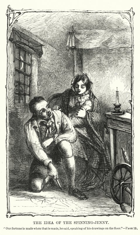 Het idee van de spinning-jenny door Charles Altamont Doyle