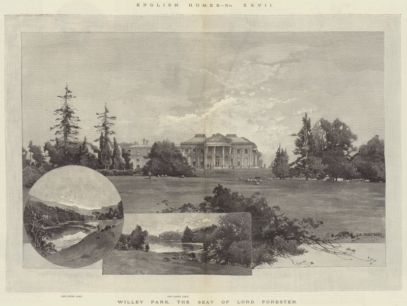 Engelse huizen, Willey Park, de zetel van Lord Forester door Charles Auguste Loye