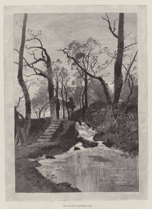 De Waterval in Hawarden Park door Charles Auguste Loye
