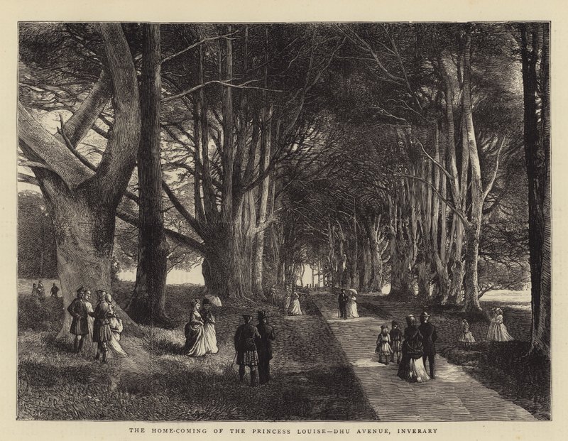 De thuiskomst van prinses Louise, Dhu Avenue, Inverary door Charles Auguste Loye