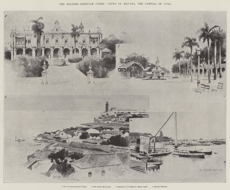 De Spaans-Amerikaanse Crisis, Zichten van Havana, de Hoofdstad van Cuba door Charles Auguste Loye