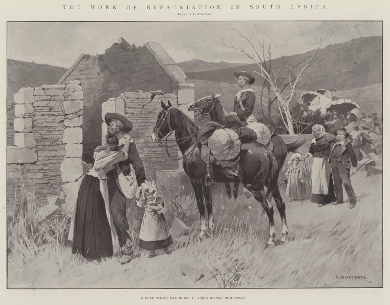 Het werk van repatriëring in Zuid-Afrika door Charles Auguste Loye