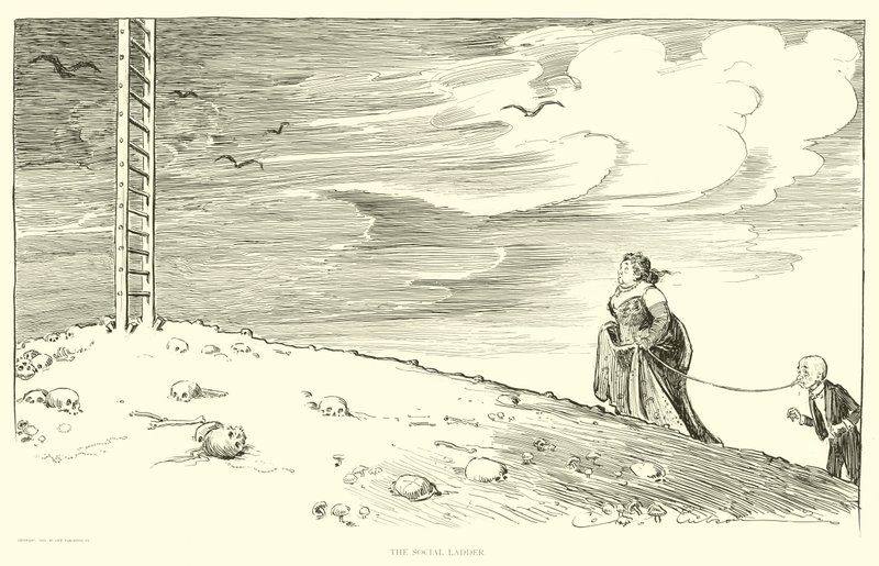 Illustratie voor De Sociale Ladder door Charles Dana Gibson