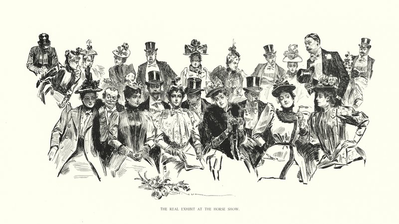 Het echte tentoonstellingsstuk op de paardenshow door Charles Dana Gibson