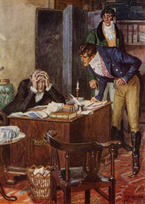 Illustratie voor The Amateur Gentleman door Jeffery Farnol door Charles Edmund (after) Brock