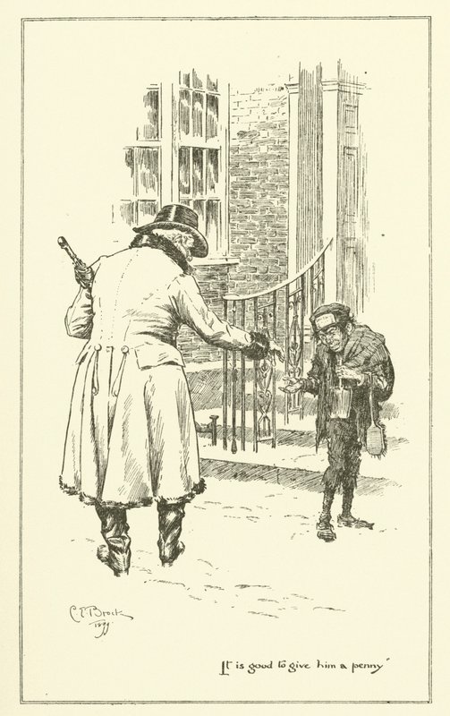 Illustratie voor The Essays of Elia door Charles Lamb (gravure) door Charles Edmund Brock