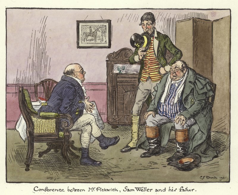 Illustratie voor de Pickwick Papers door Charles Edmund Brock