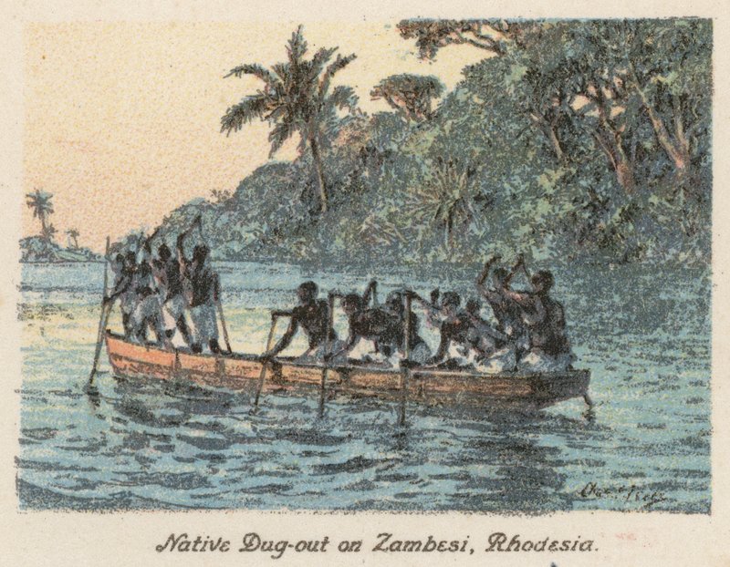 Zuid-Afrika: Inheemse Kano op de Zambezi, Rhodesië door Charles Ernest Peers