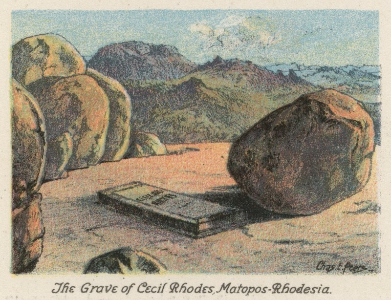 Zuid-Afrika: Het graf van Cecil Rhodes, Matopos, Rhodesië door Charles Ernest Peers