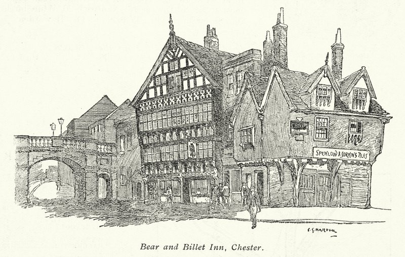Bear and Billet Inn, Chester door Charles George Harper
