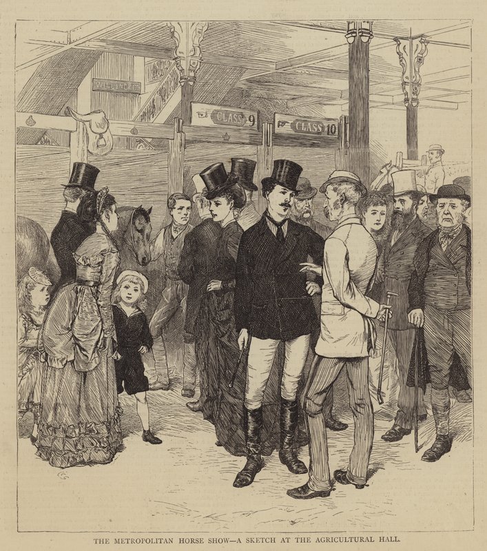 De Metropolitane Paardenshow, een Schets in de Landbouwhal door Charles Green