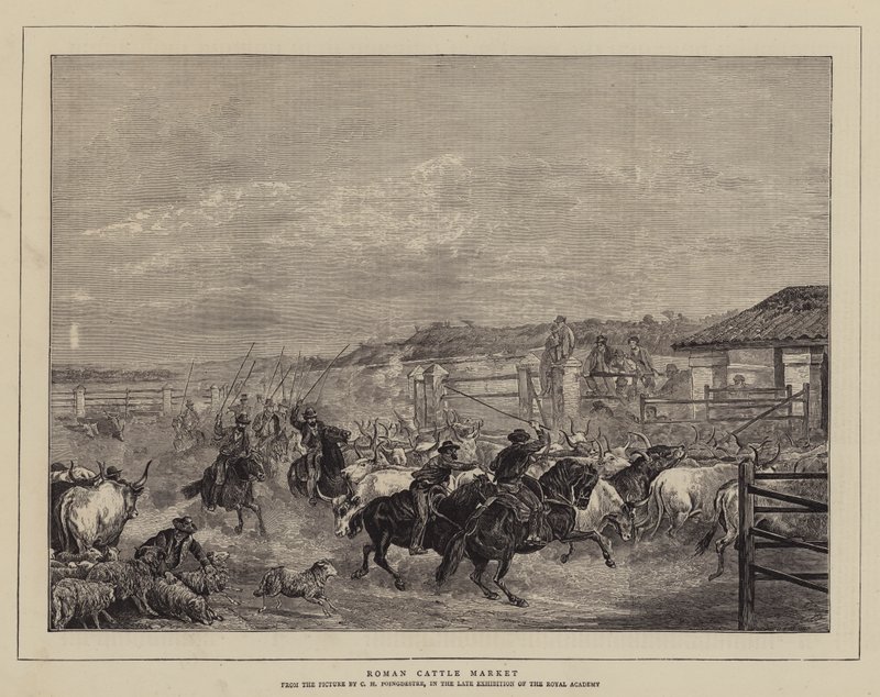 Romeinse veemarkt door Charles H. Poingdestre