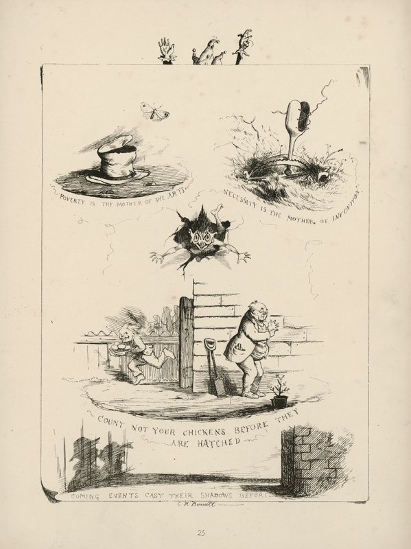 Pagina uit Proverbs with Pictures door Charles H. Bennett door Charles Henry (after) Bennett