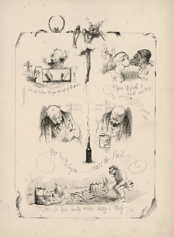 Pagina uit Proverbs with Pictures door Charles H. Bennett door Charles Henry (after) Bennett