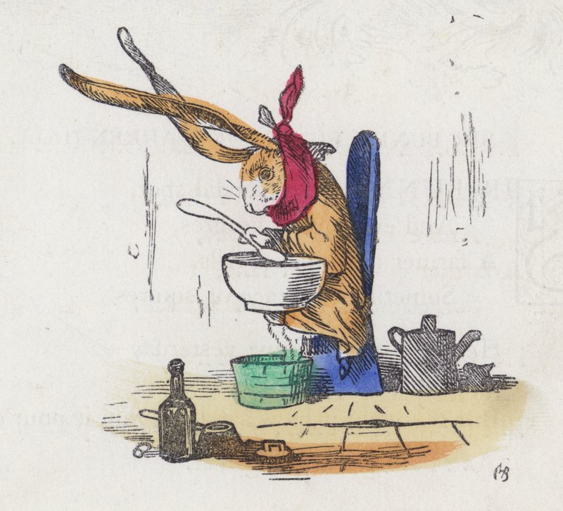 Konijn met een verkoudheid (gekleurde gravure) door Charles Henry (after) Bennett