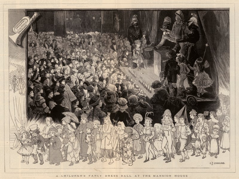 Een kinderbal in kostuum in het stadhuis door Charles J. Staniland