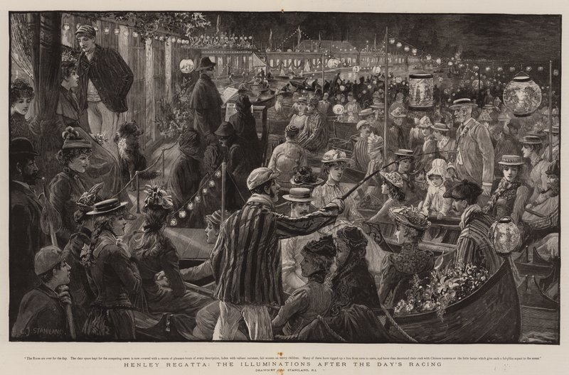 Henley Regatta, de Verlichting na de Dagelijkse Races door Charles J. Staniland