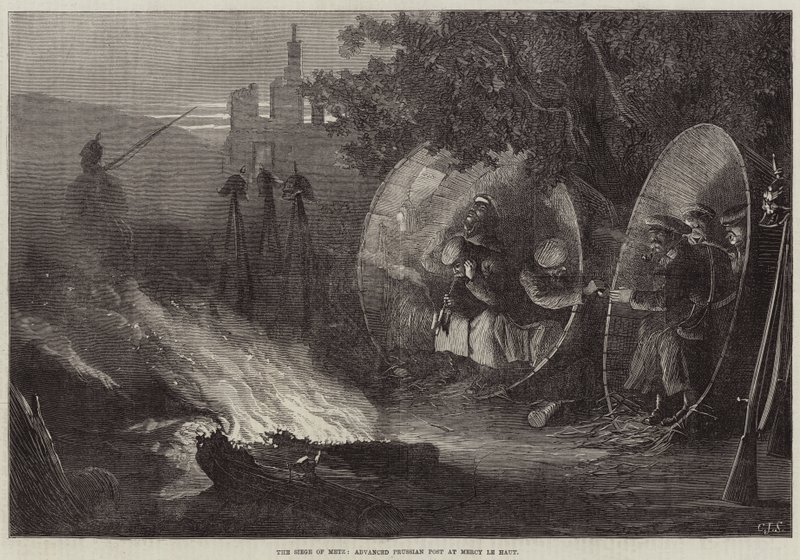 Het Beleg van Metz, Geavanceerde Pruisische Post bij Mercy le Haut door Charles J. Staniland