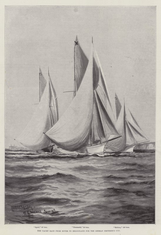 De Jachtrace van Dover naar Helgoland voor de Beker van de Duitse Keizer door Charles John de Lacy