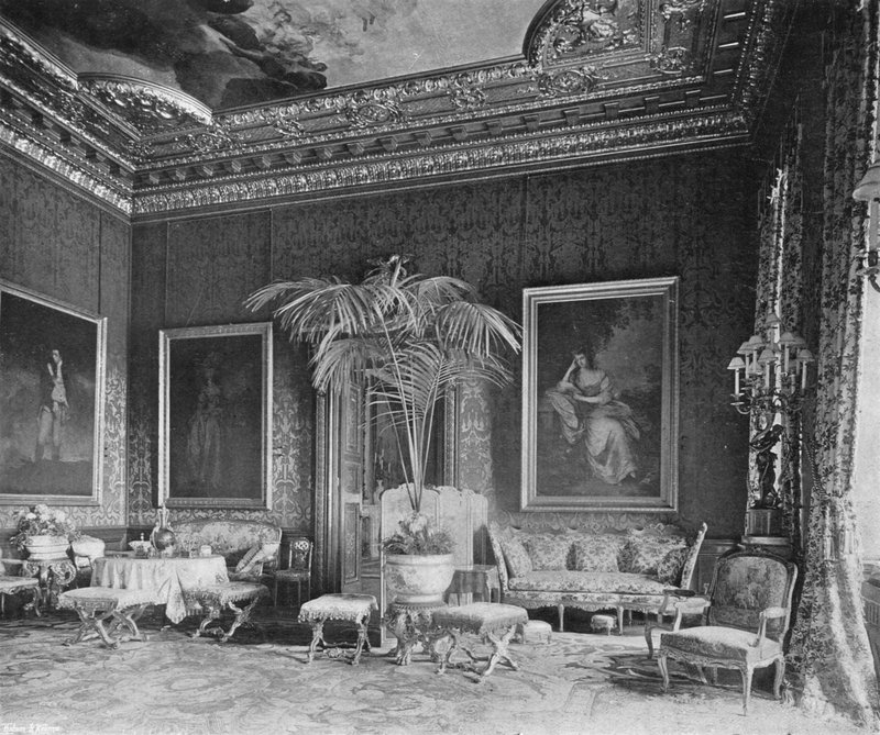 De rode salon door Charles Latham
