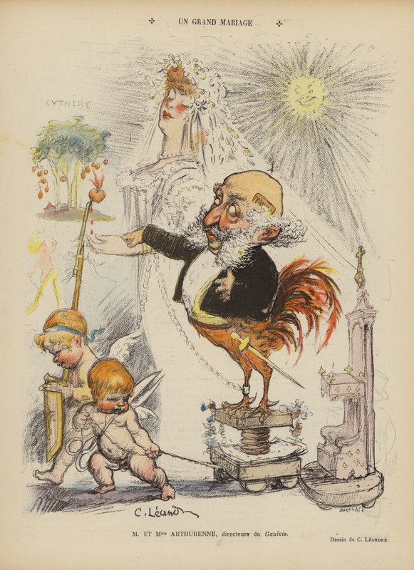 Een groot huwelijk. Illustratie voor Le Rire door Charles Leandre