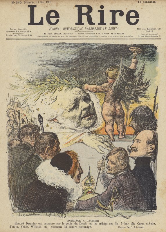 Hulde aan Honore Daumier, Illustratie voor Le Rire door Charles Leandre