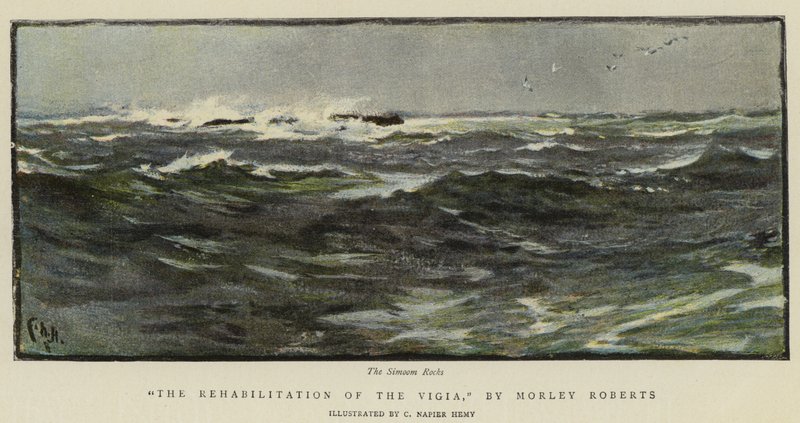 Illustratie voor De Rehabilitatie van de Vigia, door Morley Roberts door Charles Napier Hemy