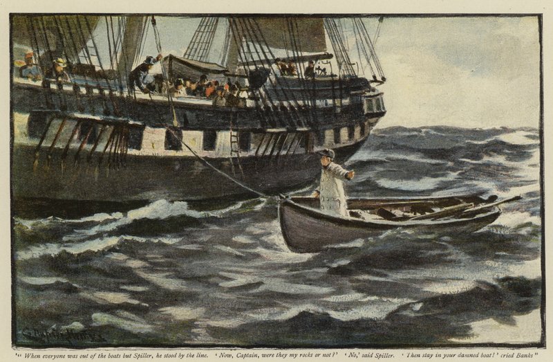 Illustratie voor The Rehabilitation of the Vigia, door Morley Roberts door Charles Napier Hemy