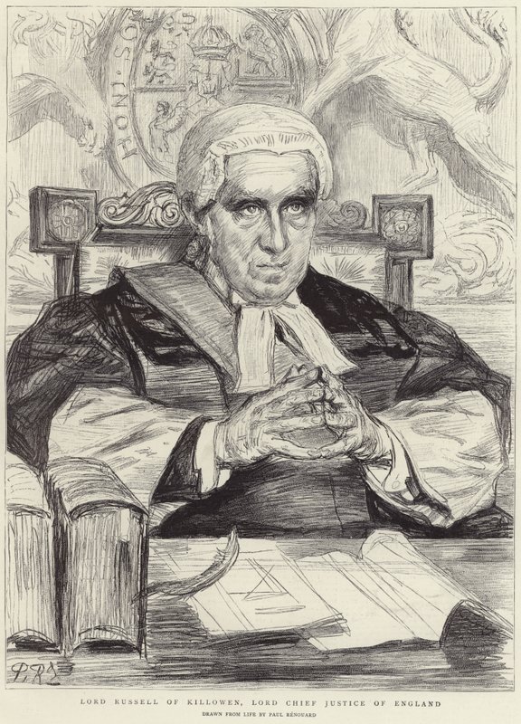 Lord Russell van Killowen (litho) door Charles Paul (after) Renouard