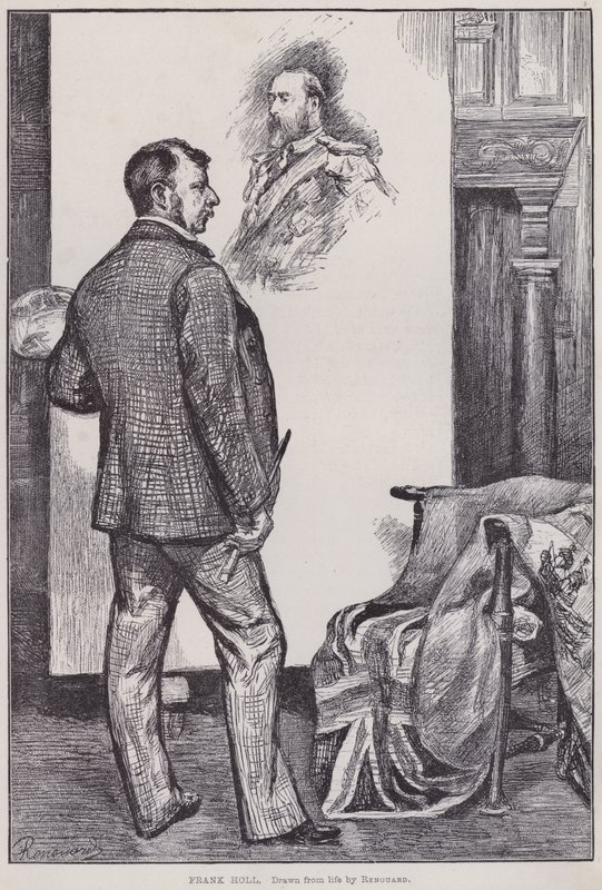 Frank Holl, schilderend in zijn studio door Charles Paul Renouard