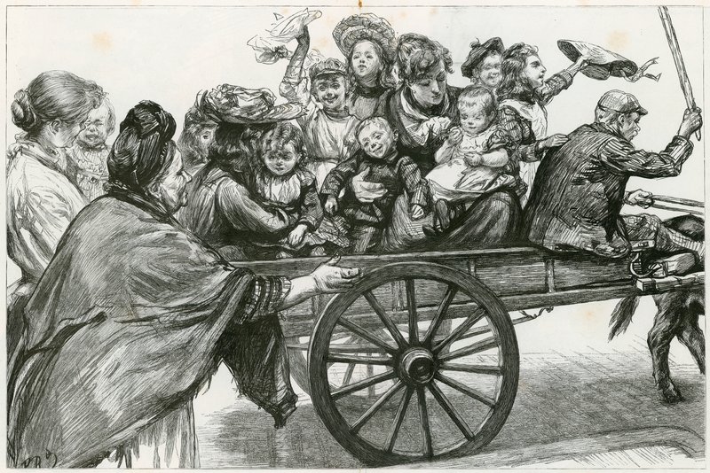 Op weg naar Epping Forest: Een studie van een coster en een familiefeest op Whitmonday door Charles Paul Renouard
