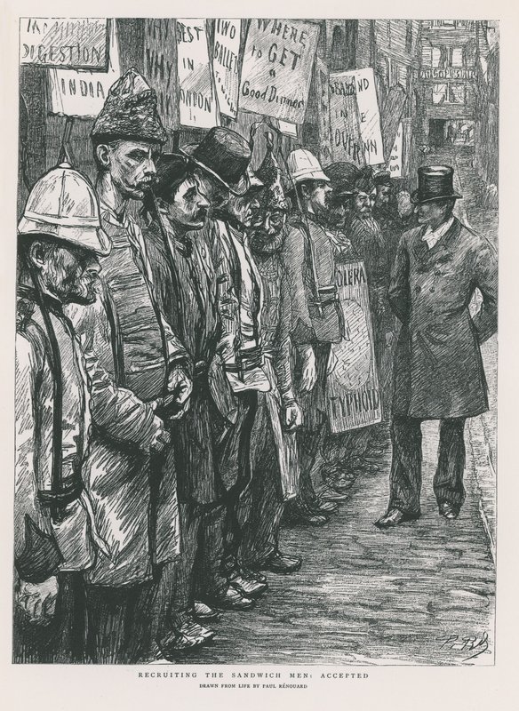 Rekrutering van de Sandwich Men door Charles Paul Renouard