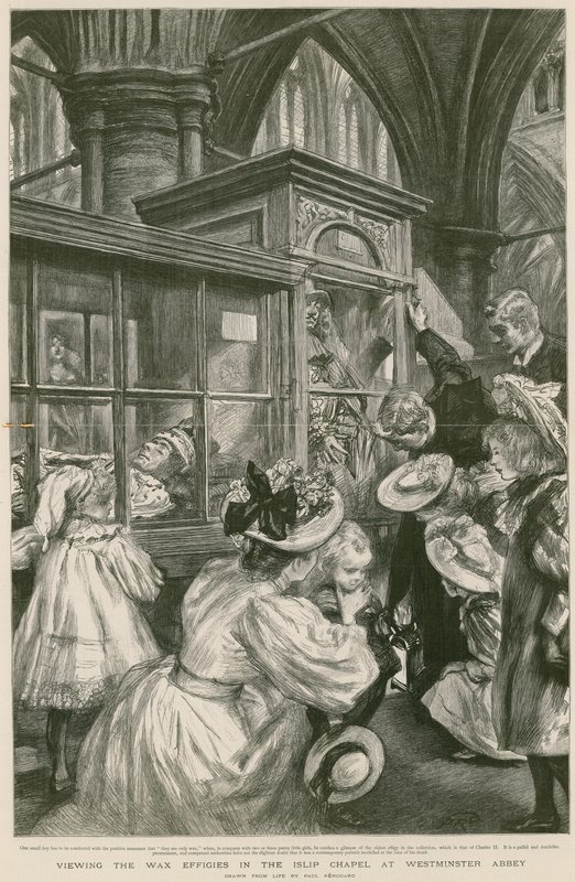 De wassen beelden in de Islip-kapel in Westminster Abbey door Charles Paul Renouard