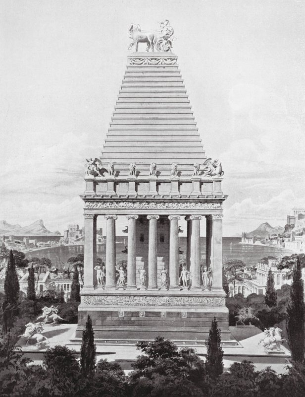 Het Originele Mausoleum, ca. 353 v.Chr. door Charles Robert (after) Cockerell